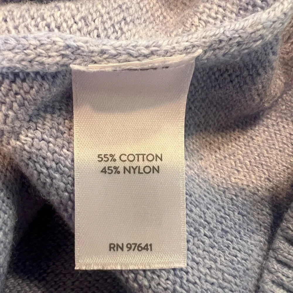 J JILL rainfall V-neck Dolman sleeve heather blue sweater, size large tall